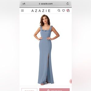 NWT Azazie Samantha - dusty blue - A8